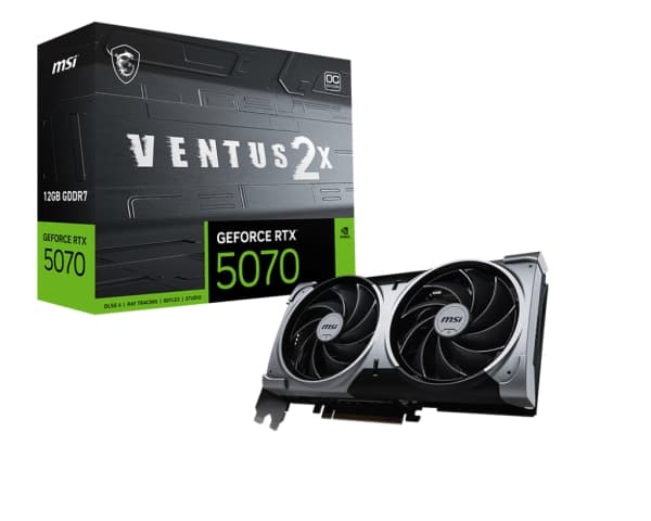 MSI GeForce RTX 5070 12G VENTUS 2X OC - Grafikkort - GeForce RTX 5070 - 12 GB GDDR7 - PCI Express 5.0 - 3 x DisplayPort, HDMI