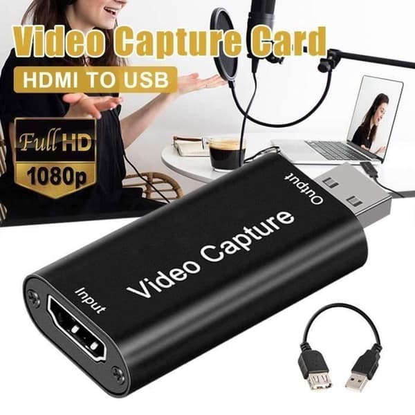 Kamera för ljud- och videoinspelning HDMI till USB Full HD 1080p USB 2.0 HDMI-inspelningskort med USB-förlängningskabel