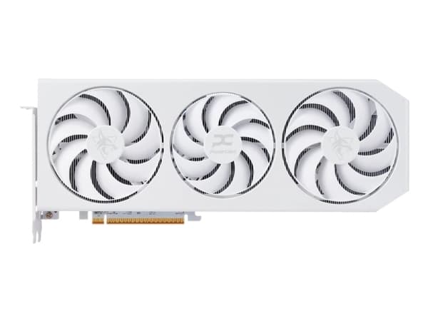 PowerColor Radeon RX 9070 XT OC Hellhound Spectral White - 16 GB GDDR6, 1x HDMI, 3x DP Hvit