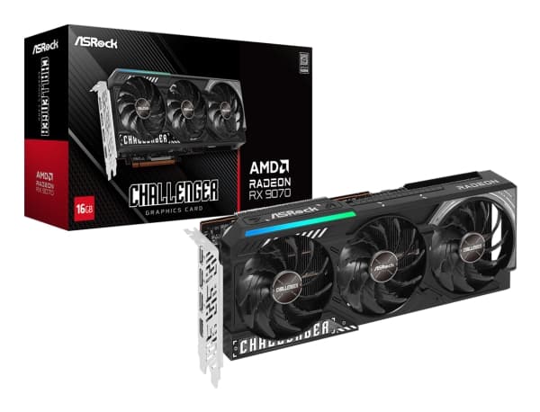 ASRock Radeon RX 9070 Challenger 16GB - Grafikkort - Radeon RX 9070 - 16 GB GDDR6 - PCIe 5.0 x16 - HDMI, 3 x DisplayPort