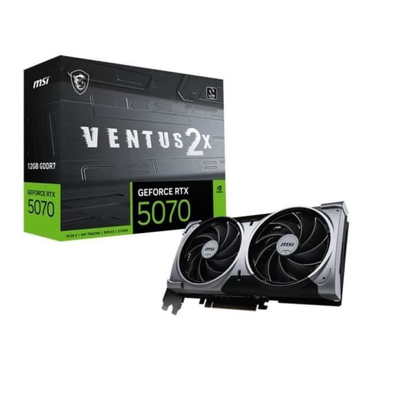MSI - Internt grafikkort - GeForce RTX 5070 12G VENTUS 2X OC Sort