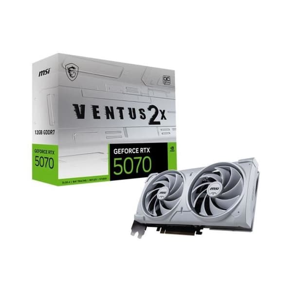 MSI - Internt grafikkort - GeForce RTX 5070 12G VENTUS 2X OC WHITE Hvid