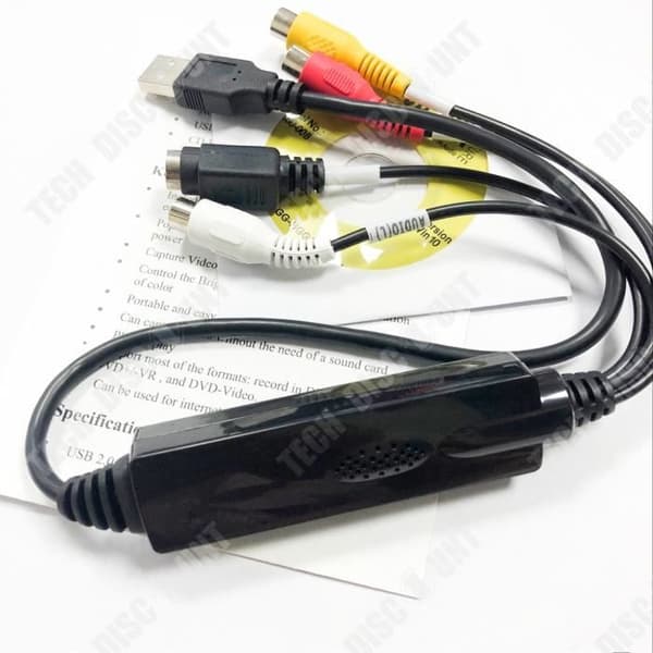 TD® Audio Video Audio Video Capture Card Adapter USB2.0 VHS till DVD-konvertering RCAScart RCA