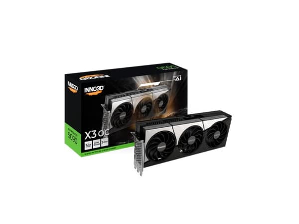 Inno3D GeForce RTX 5090 X3, GeForce RTX 5090, 32 GB, GDDR7, 512 Bit, PCI Express 5.0, 3 tuuletinta (tuulettimia)