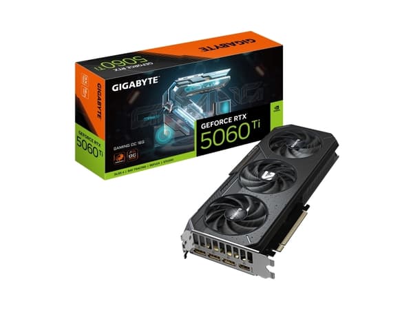 GIGABYTE GeForce RTX 5060 Ti GAMING OC 16G, GeForce RTX 5060 Ti, 16 GB, GDDR7, 128 bit, 7680 x 4320 piksler, PCI Express x16 5.0 Sort