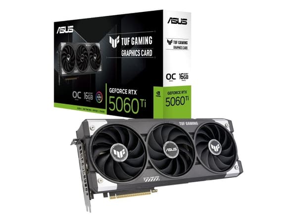 ASUS TUF Gaming TUF-RTX5060TI-O16G-GAMING, GeForce RTX 5060 Ti, 16 GB, GDDR7, 128 bit, 7680 x 4320 pixels, PCI Express 5.0