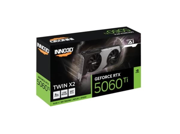 INNO3D GeForce RTX 5060 Ti TWIN X2, GeForce RTX 5060 Ti, 8 GB, GDDR7, 128 bit, 7680 x 4320 pixlar, PCI Express 5.0