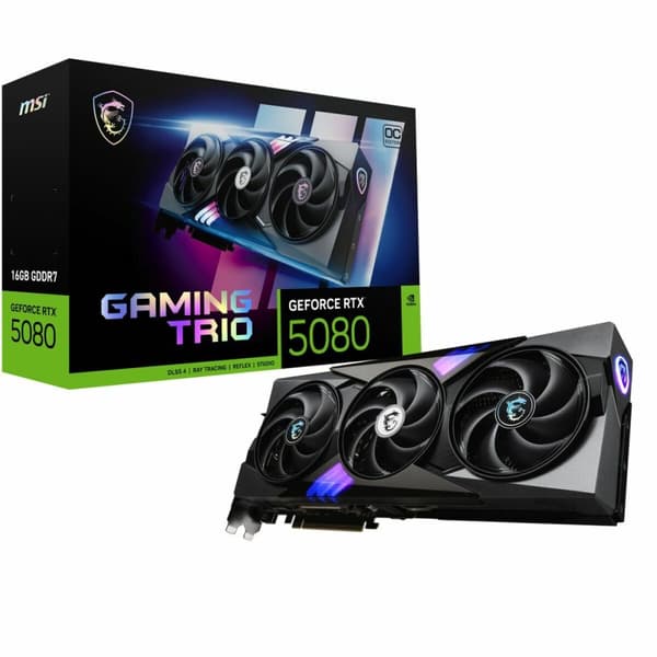 Grafikkort MSI RTX 5080 16G GAMING TRIO OC 16 GB Svart