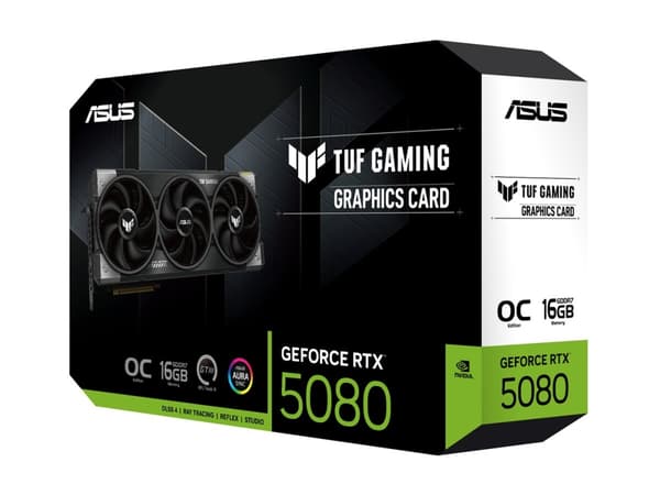 ASUS TUF Gaming GeForce RTX 5080 16GB - OC Edition - grafikkort - GeForce RTX 5080 - 16 GB GDDR7 - PCI Express 5.0 - 2 x HDMI, 3 x DisplayPort