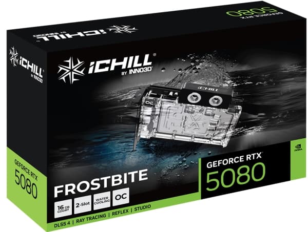 Inno3D iChill GeForce RTX 5080 FROSTBITE, GeForce RTX 5080, 16 GB, GDDR7, 256 bit, 7680 x 4320 piksler, PCI Express 5.0