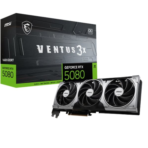 Grafiikkakortti MSI RTX 5080 16G VENTUS 3X OC 16 GB Harmaa