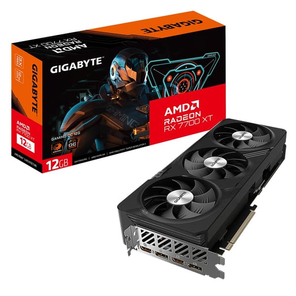 Gigabyte Radeon RX 7700 XT GAMING OC 12G - OC Edition - Näytönohjaimet - Radeon RX 7700 XT - 12 Gt GDDR6 - PCIe 4.0 - 2 x HDMI, 2 x DisplayPort (GV-R7
