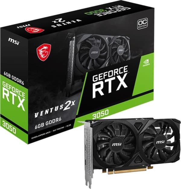 Grafikkort. MSI GeForce RTX 3050 VENTUS 2X E 6G OC