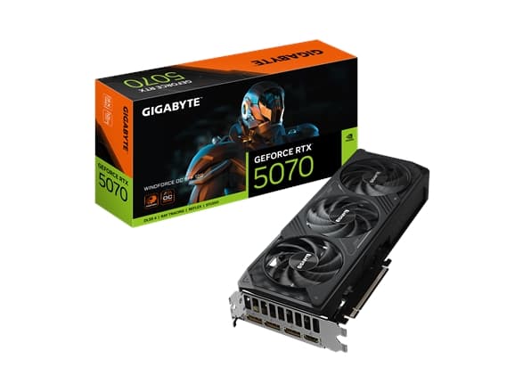 GIGABYTE GeForce RTX 5070 WINDFORCE OC SFF 12G, GeForce RTX 5070, 12 GB, GDDR7, 192 bit, 7680 x 4320 pixlar, PCI Express x16 5.0 Svart