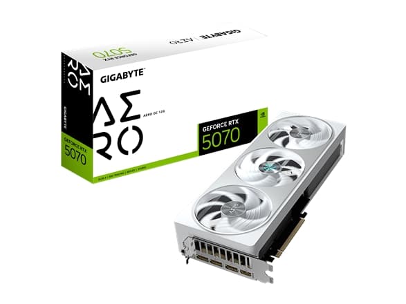 Gigabyte GeForce RTX 5070 AERO OC 12G - Grafikkort - GeForce RTX 5070 - 12 GB GDDR7 - PCI Express 5.0 - 3 x DisplayPort, HDMI