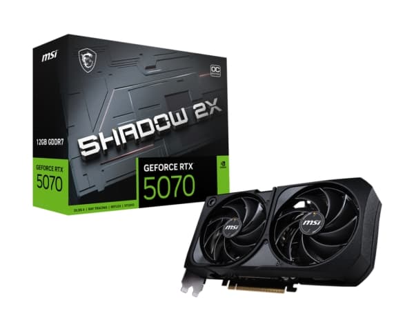 MSI GeForce RTX 5070 12G SHADOW 2X OC - Grafikkort - GeForce RTX 5070 - 12 GB GDDR7 - PCI Express 5.0 - 3 x DisplayPort, HDMI