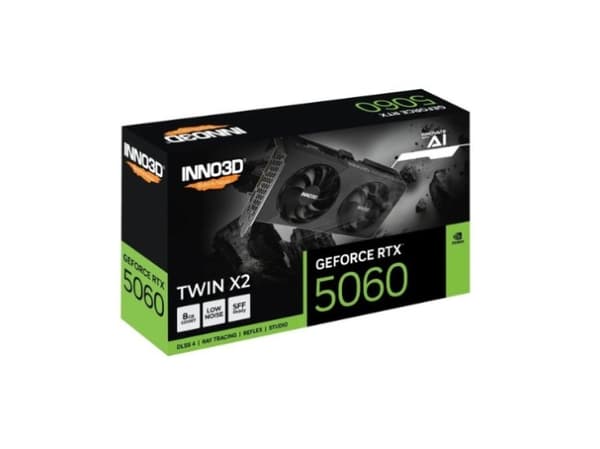 INNO3D GeForce RTX 5060 Twin X2, GeForce RTX 5060, 8 GB, GDDR7, 128 Bit, 7680 x 4320 pixel, PCI Express 5.0