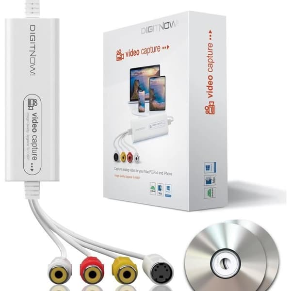 DIGITNOW Video Capture Card USB 2.0, VHS VCR TV till DVD omvandlare