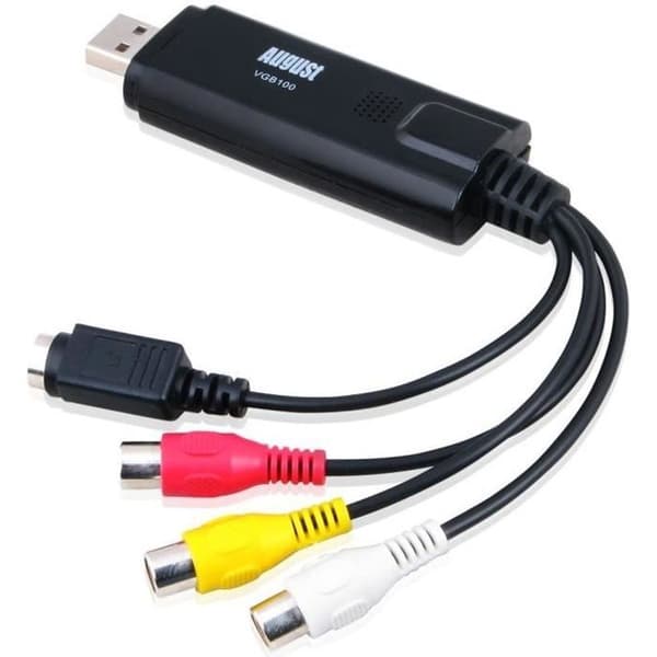 Digital Analog Audio Video Converter - August VGB100 - Transfer K7 SECAM / PAL VHS Hi8 Mini DV - Windows 11,10, 8, 7