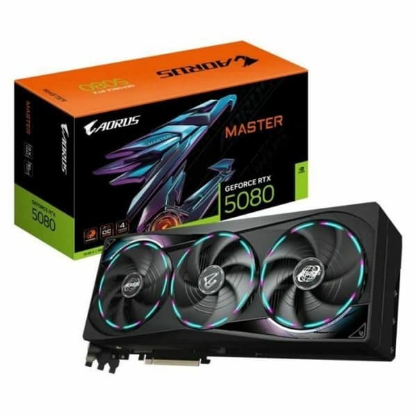Grafikkort Gigabyte GV-N5080AORUS M-16GD 16 GB GDDR6 Sort