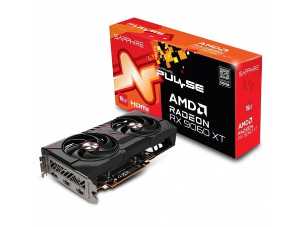Sapphire Radeon RX 9060 XT 16GB PULSE Gaming OC - 16GB GDDR6, 2x HDMI, 2x DP Sort