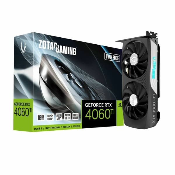 Grafikkort Zotac ZT-D40620E-10M Geforce RTX 4060 Ti 16 GB GDDR6 Sort