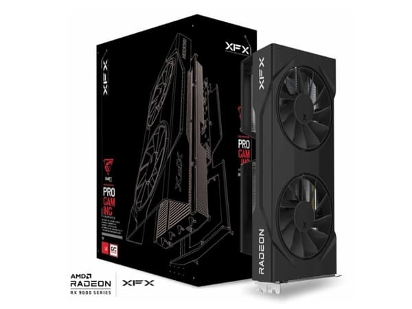 XFX RX-96TSW8GBQ, Radeon RX 9060 XT, 8 GB, GDDR6, 128 bitars, PCI Express x16 5.0, 2 fläkt(ar)