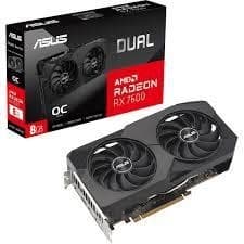 Näytönohjain AMD Radeon rx 7600 (8 gb, gddr6, 128 bit, PCie 4.0 8x, kaksi ja puoli paikkaa tuuletin, 1xhdmi, 3xdisplayport), Asus