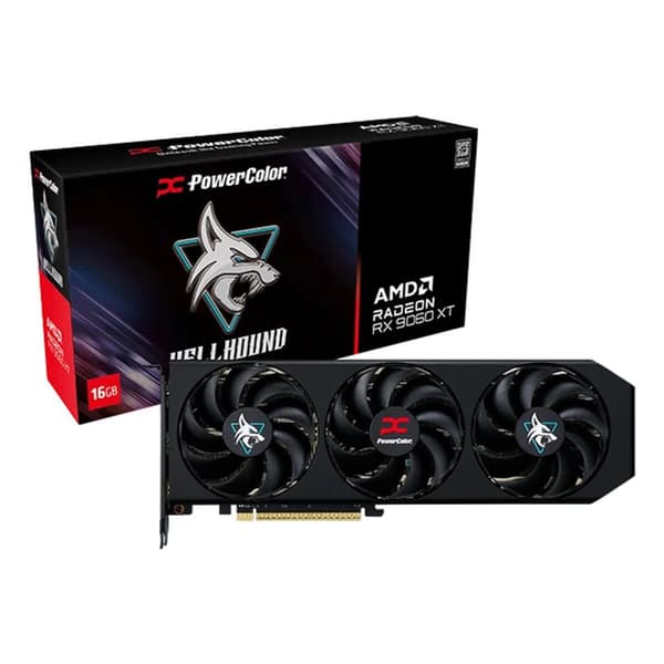 Grafikkort Powercolor RX9060XT 16G-L/OC RADEON RX 9060 XT 16 GB GDDR6 Svart