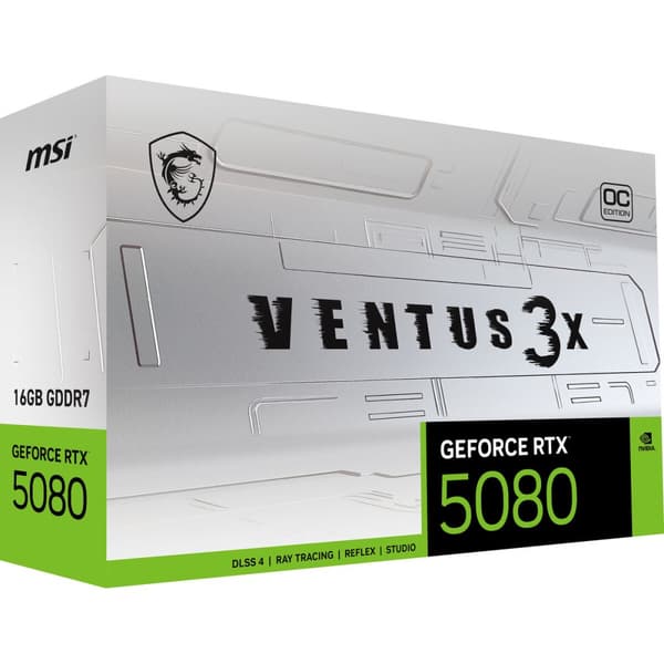 Grafikkort MSI GEFORCE RTX 5080 16G VENTUS 3X OC WHITE GEFORCE RTX 5080 16 GB GDDR6X