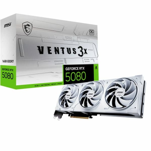 Grafikkort MSI GEFORCE RTX 5080 16G VENTUS 3X OC WHITE GEFORCE RTX 5080 16 GB GDDR6X Hvid