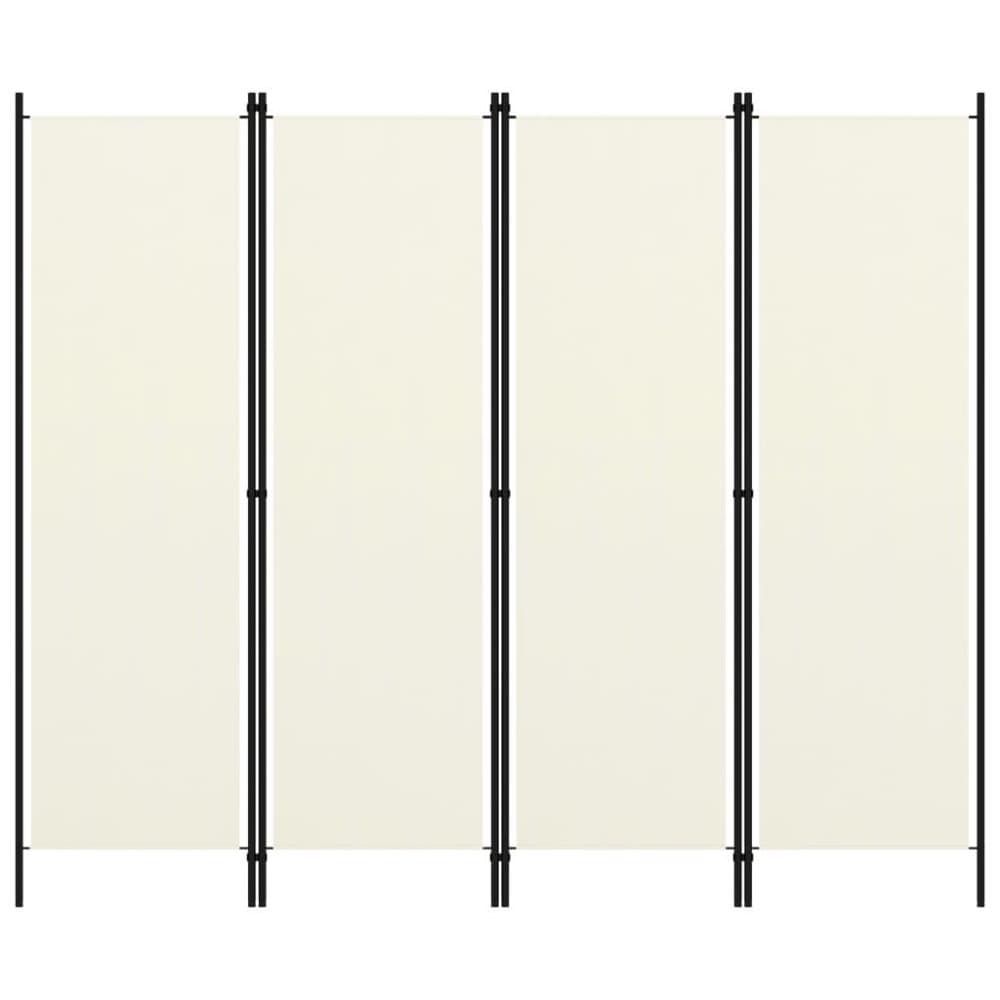 vidaXL Rumsavdelare 4 paneler gräddvit 200x180 cm