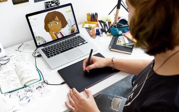Wacom One by Medium grafikplatta 2540 lpi 216 x 135 mm USB Svart, Röd