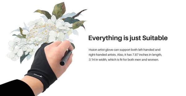 Artist glove HUION GL200 for graphic tablet
