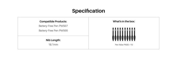 Spare nibs PN05  - 10 pcs. for Digital pen HUION PW500/PW507