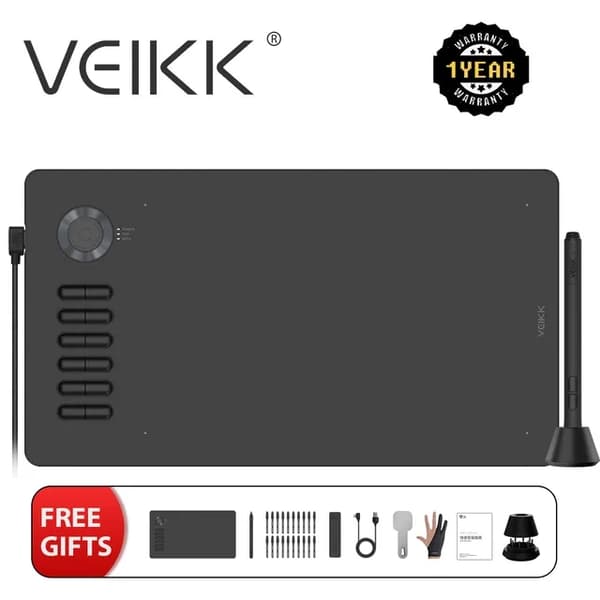 Grafiktablet, Batterifri Stylus, Vippet Funktion, A15ProGray Film