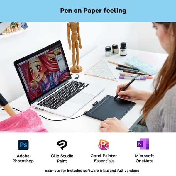 WACOM Intuos Creative Pen Small Digitizer - Svart - 15,2 x 9,5 cm - 4096 trycknivåer
