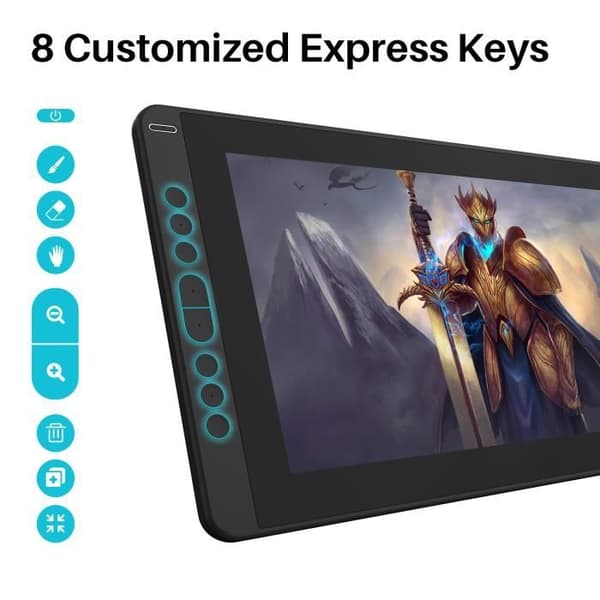 HUION Kamvas 13 grafikplatta med 13,3 tums skärmbildskärm 120 % sRGB-omfång med PW517 batterifri penna