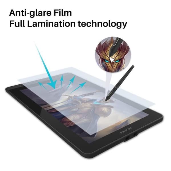 HUION Kamvas 13 grafikplatta med 13,3 tums skärmbildskärm 120 % sRGB-omfång med PW517 batterifri penna