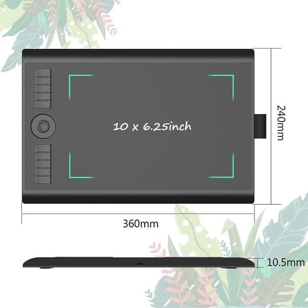 GAOMON Grafisk Tegnepenne Tablet, 8192 Trykniveauer, USB-interface,sort