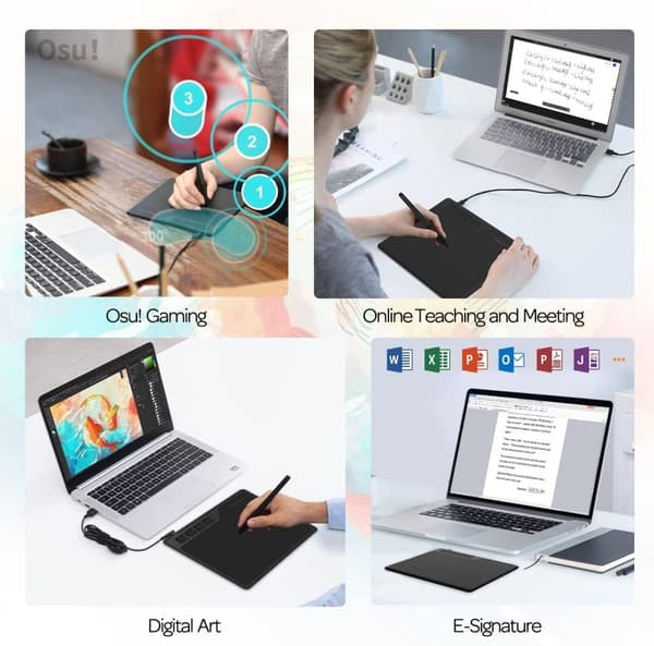 Digitalt Ritbord 16,5x10cm med penna Windows Mac Android Chrome