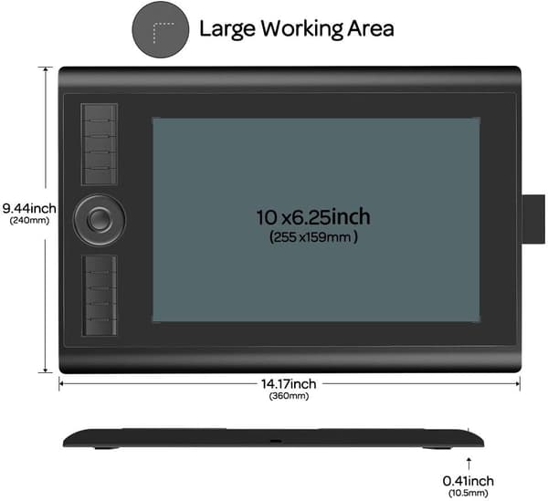 GAOMON M10K Version Pen Tablet - 25,4 x 16,9 cm grafisk tablett med 8192 tryckkänslighetsnivåer