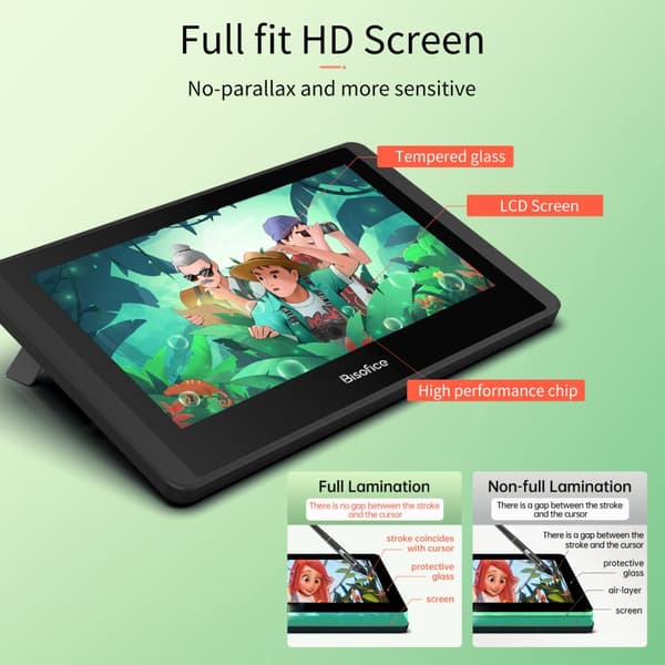 Grafik Tegne Tablet Monitor, 11,6 Tommer Størrelse, 8192 Trykniveauer,sort