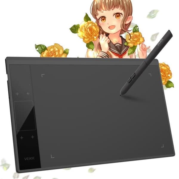 VEIKK A30 10x6 ritplatta med 4 pekknappar 1 pekplatta, 8192 batterifri penna för Win, Mac, Linux, Android