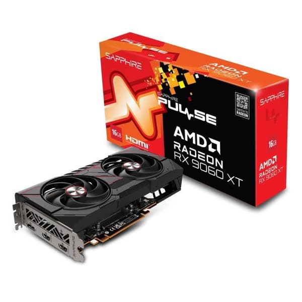 SAPPHIRE - Grafikkort - PULSE AMD RADEON™ RX 9060 XT GAMING OC - 16GB - DUAL HDMI / DP