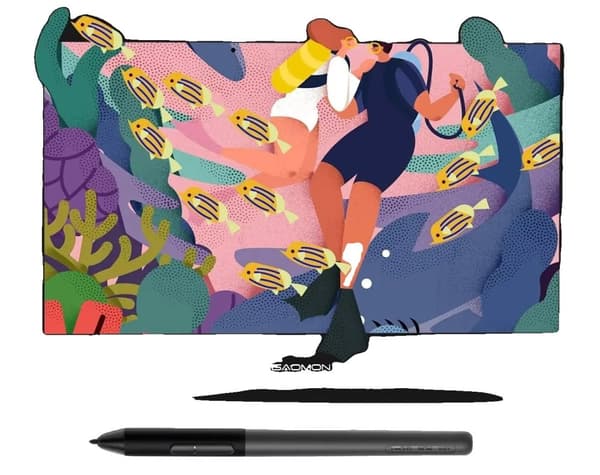 Digitaalinen grafiikkatabletti näyttö, 13,3 tuuman Full HD, 8192 tasoa kynän painetta, häikäisysuojateknologia
