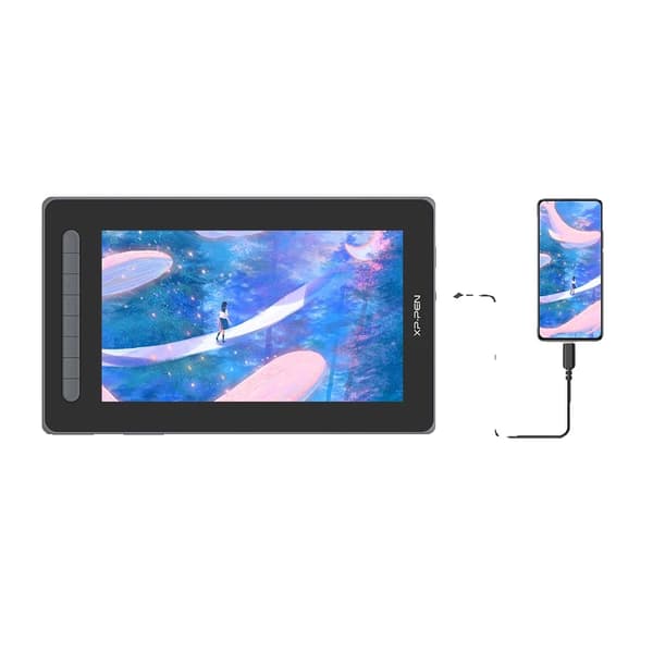 12-tommers grafisk tablet monitor, 8192 niveauer af trykfølsomhed, USB-C forbindelse,Sorte tilføj Type-C