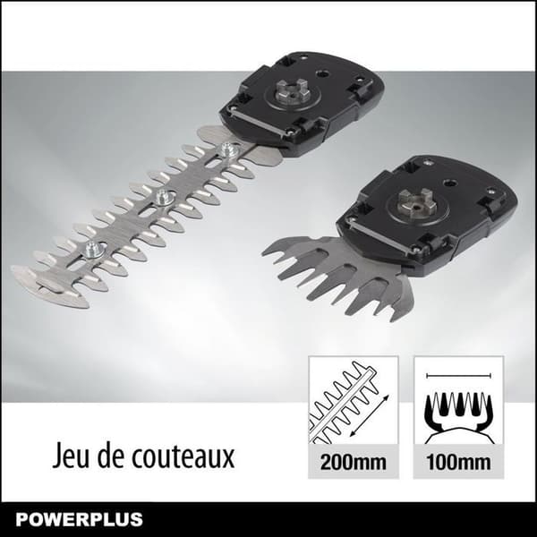 POWERPLUS Gräsklippare och häckskulpter 7.2V - Skärbredd: 100 mm