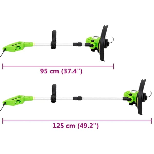 vidaXL Elektrisk gressklipper med teleskopstang 29 cm 550 W