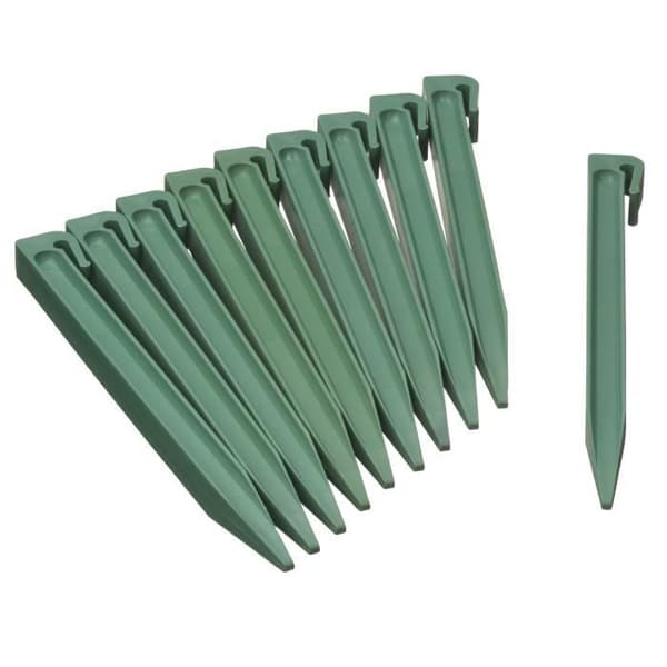 NATURVäska med 10 polypropylen trädgårdsankare - H 26,7 x 1,9 x 1,8 cm - Grön